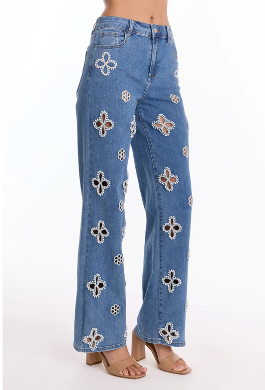 Floral Pearl Jeans