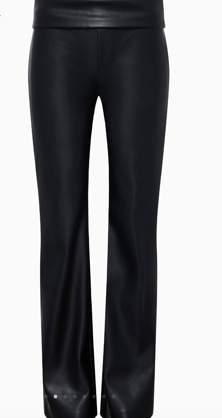 Fold Over Leather Pants
